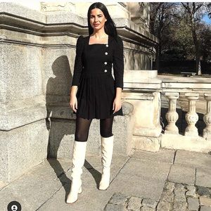 ZARA Box Pleat Blazer Dress Black